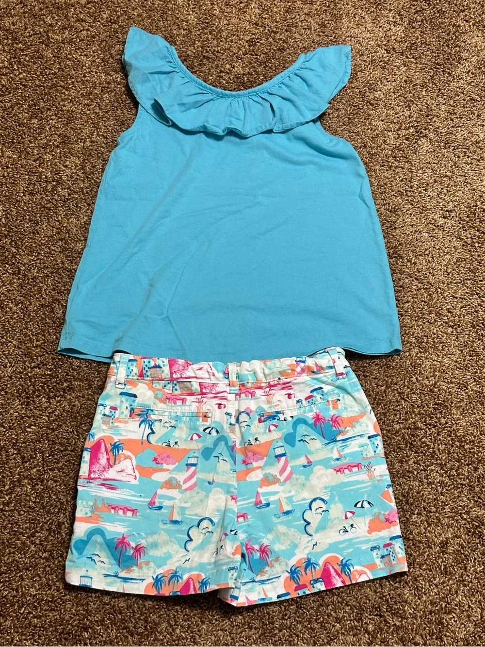Crown & Ivy Lighthouse/Beach Shorts with Matching Hanna Andersson Top